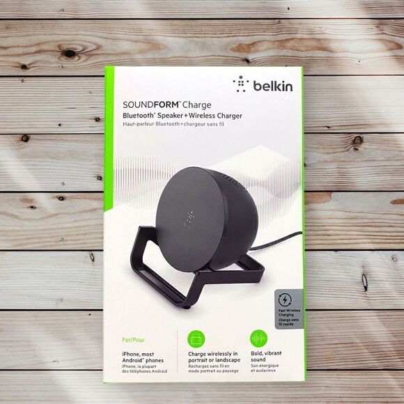 Belkin SOUNDFORM Charge Bluetooth Speaker + Wireless Charger New in Box - Picture 1 of 8